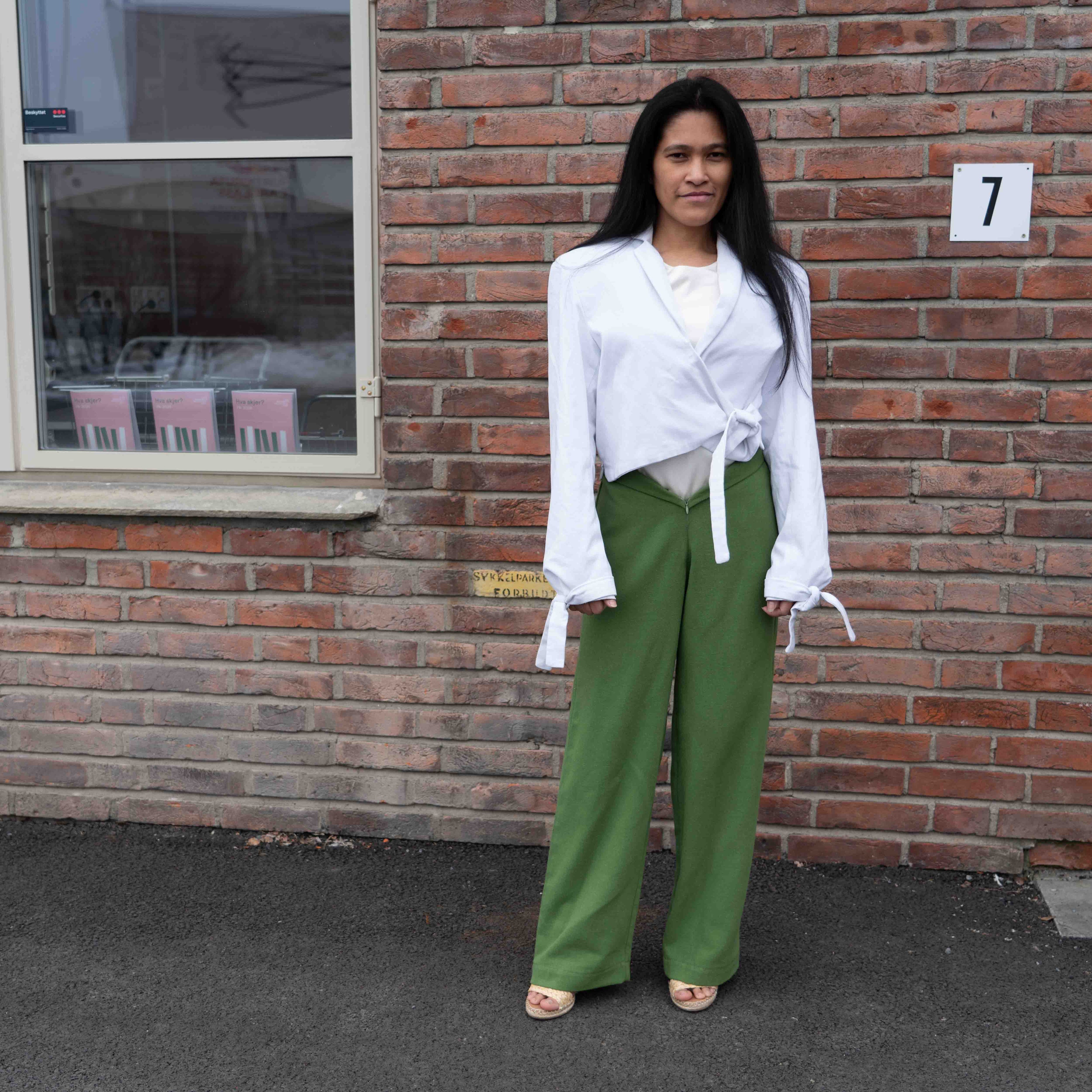 MYET Cotton Trousers with Waist Detail
