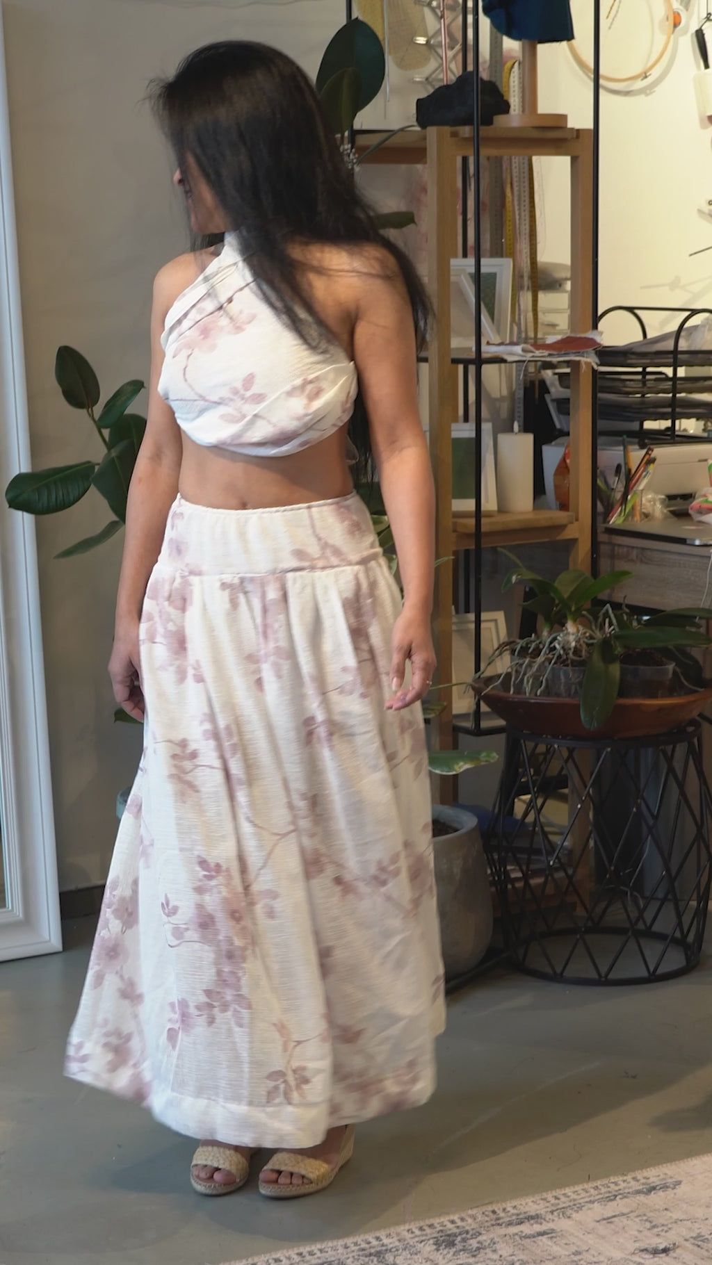 MYET Open Back Two-Piece Set in Linen